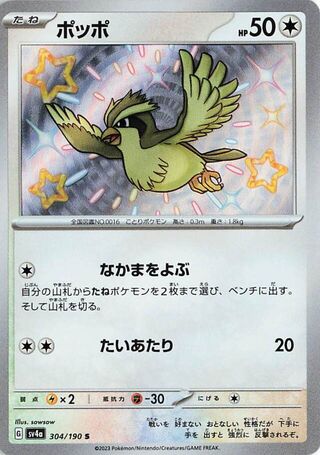 304/190 - Pidgey HOLO - Shiny Treasure ex - Shiny