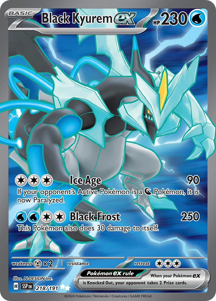 218/191 - Black Kyurem ex HOLO - Surging Sparks - Ultra Rare