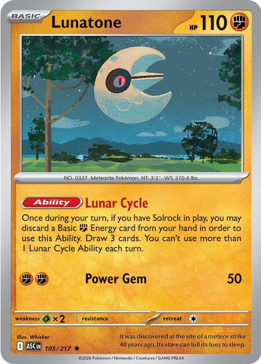 105/217 - Lunatone - Ascended Heroes - Rare