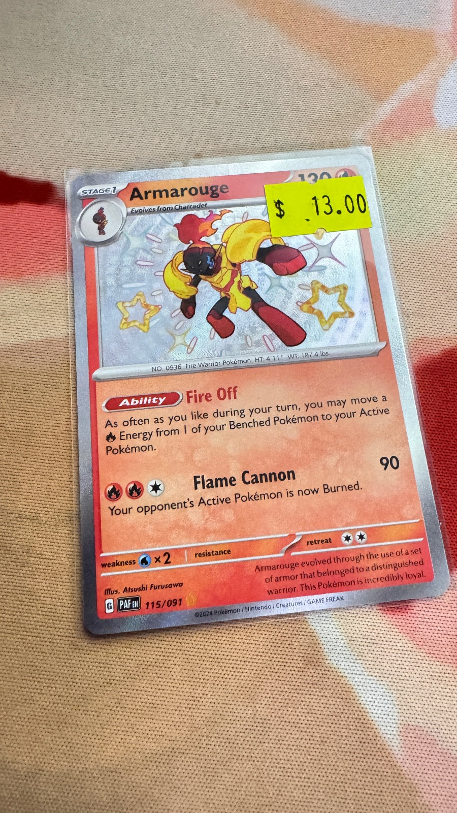 115/091 - Armarouge HOLO - Paldean Fates - Shiny Rare