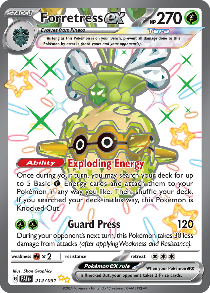 212/091 - Forretress ex HOLO - Paldean Fates - Shiny Ultra Rare
