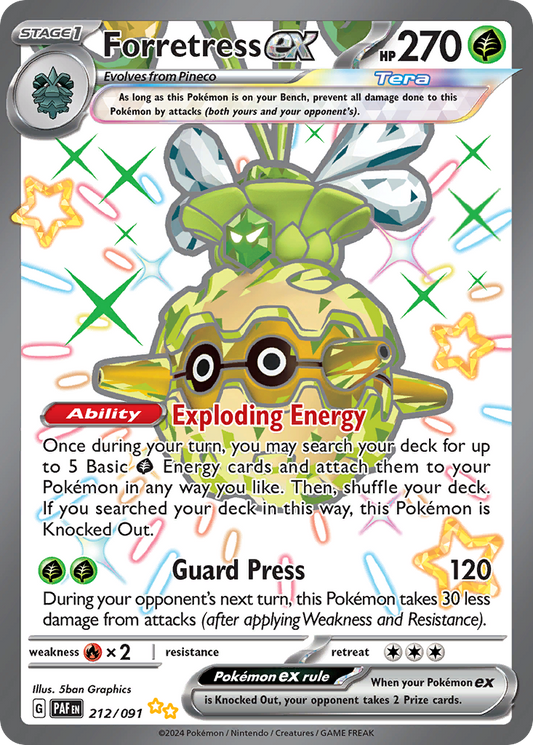 212/091 - Forretress ex HOLO - Paldean Fates - Shiny Ultra Rare