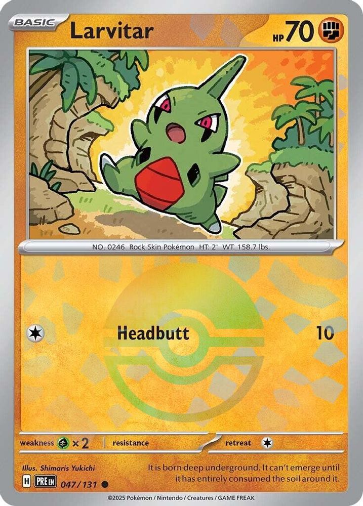 047/131 - Larvitar (Poke Ball Pattern) HOLO - Prismatic Evolutions - Common