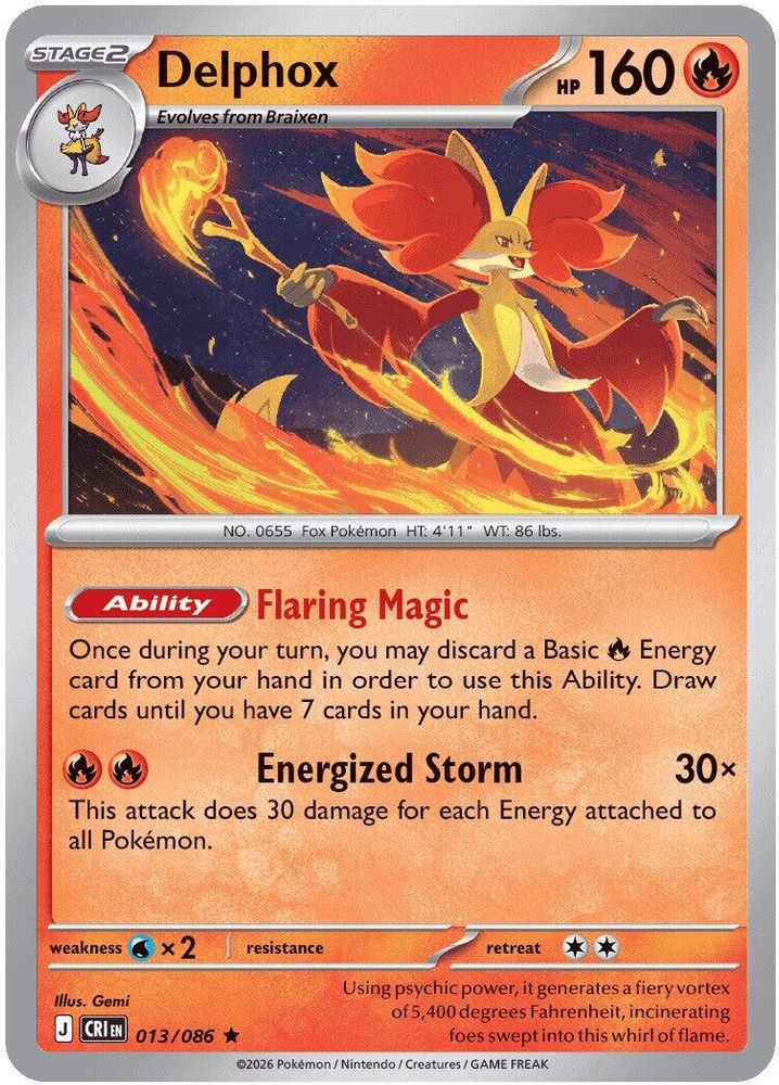 013/086 - Delphox - Chaos Rising - Rare