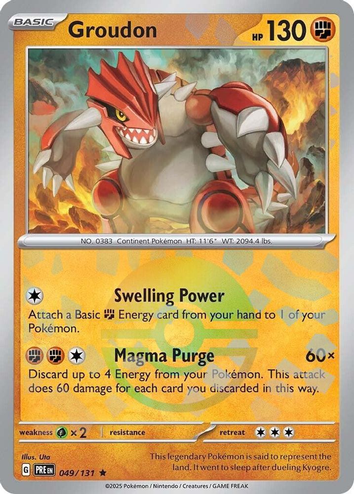 049/131 - Groudon (Poke Ball Pattern) HOLO - Prismatic Evolutions - Rare