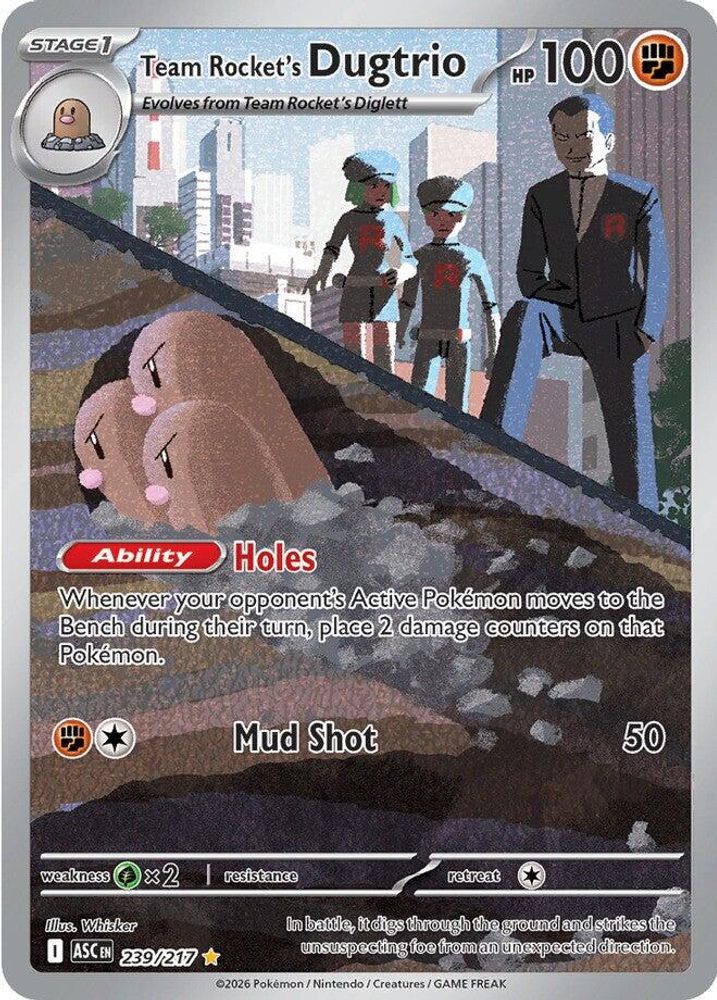 239/217 - Team Rocket's Dugtrio HOLO - Ascended Heroes - Illustration Rare