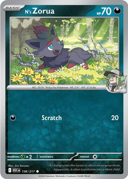 136/217 - N's Zorua - Ascended Heroes - Common