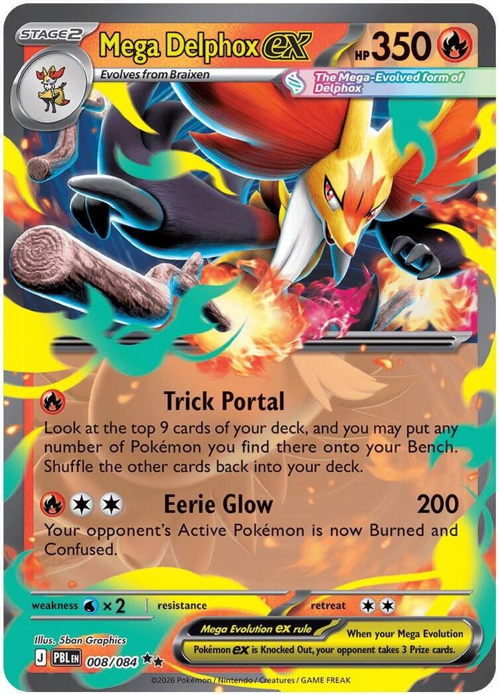 008/084 - Mega Delphox ex - Pitch Black - Double Rare