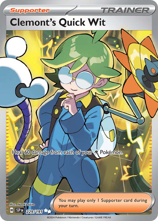 229/191 - Clemont's Quick Wit HOLO - Surging Sparks - Ultra Rare