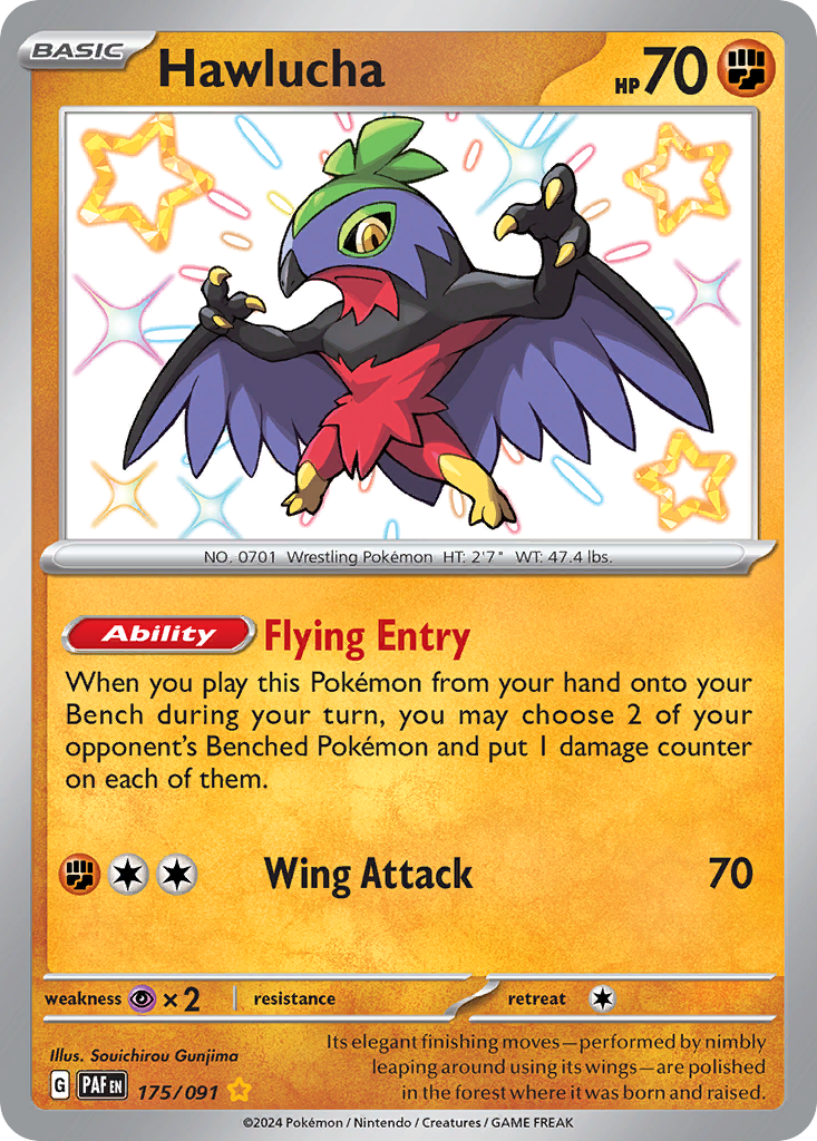 175/091 - Hawlucha HOLO - Paldean Fates - Shiny Rare