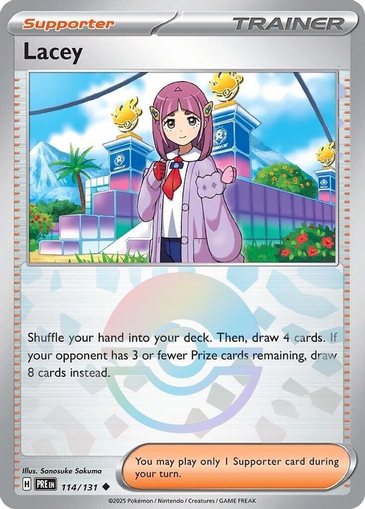 114/131 - Lacey (Poke Ball Pattern) HOLO - Prismatic Evolutions - Uncommon