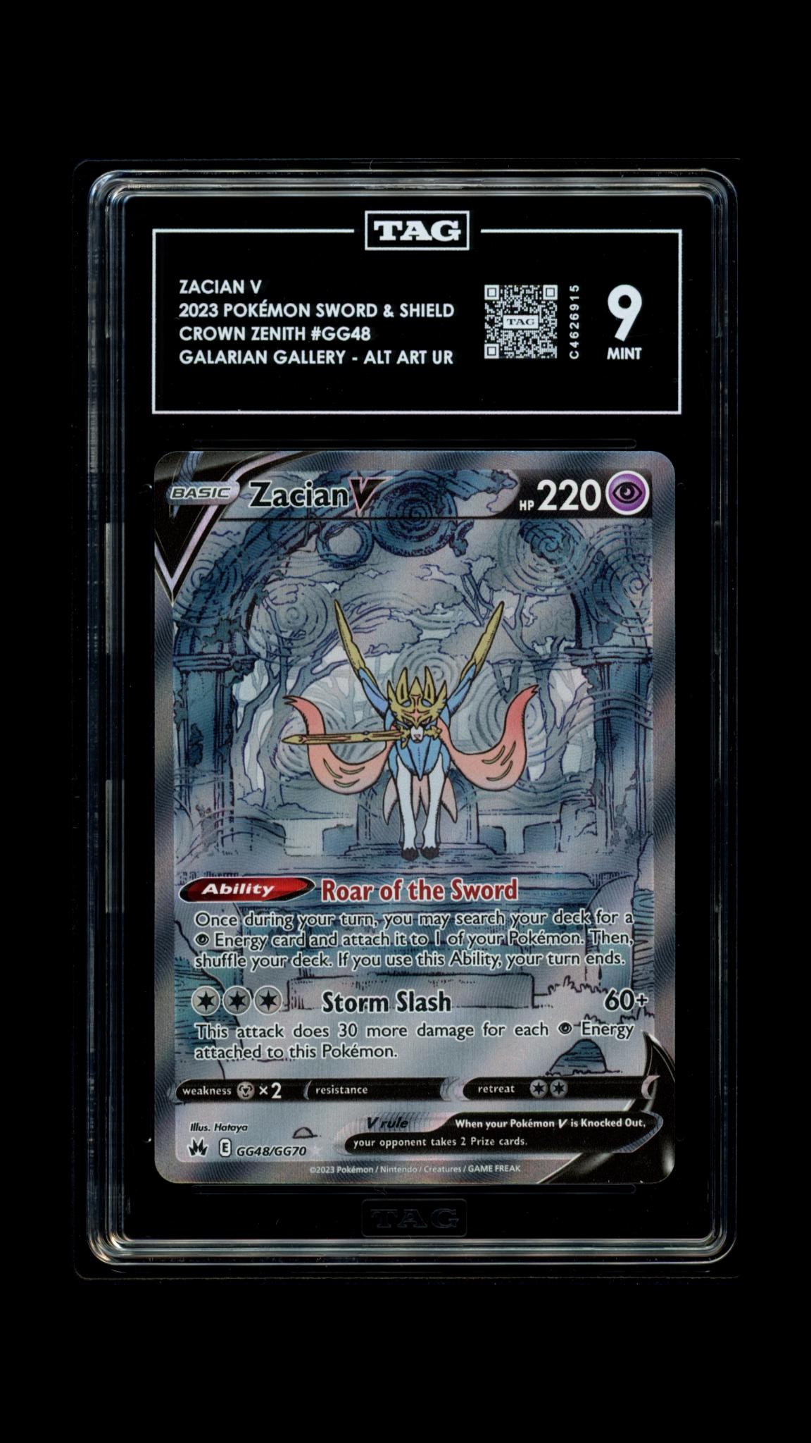 Zacian V GG48 Full Art - Ultra Rare Pokemon TAG 9 