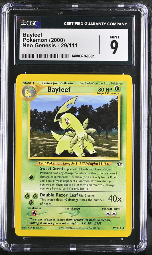 Bayleef 29/111 Neo Genesis Pokemon CGC 9 Mint