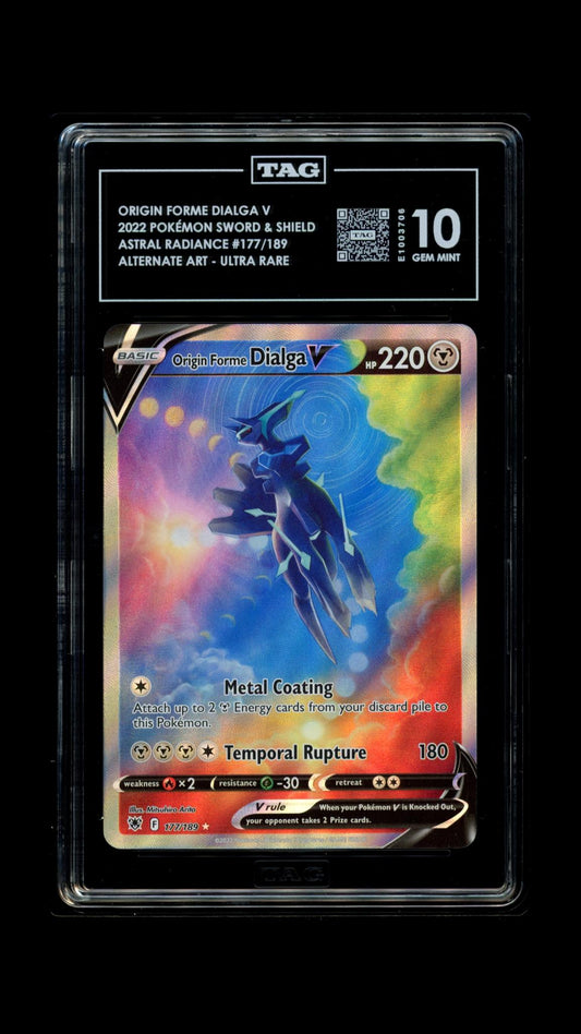 Origin Forme Dialga V 177/189 Full Art - Ultra Rare Pokemon TAG 10 Gem Mint