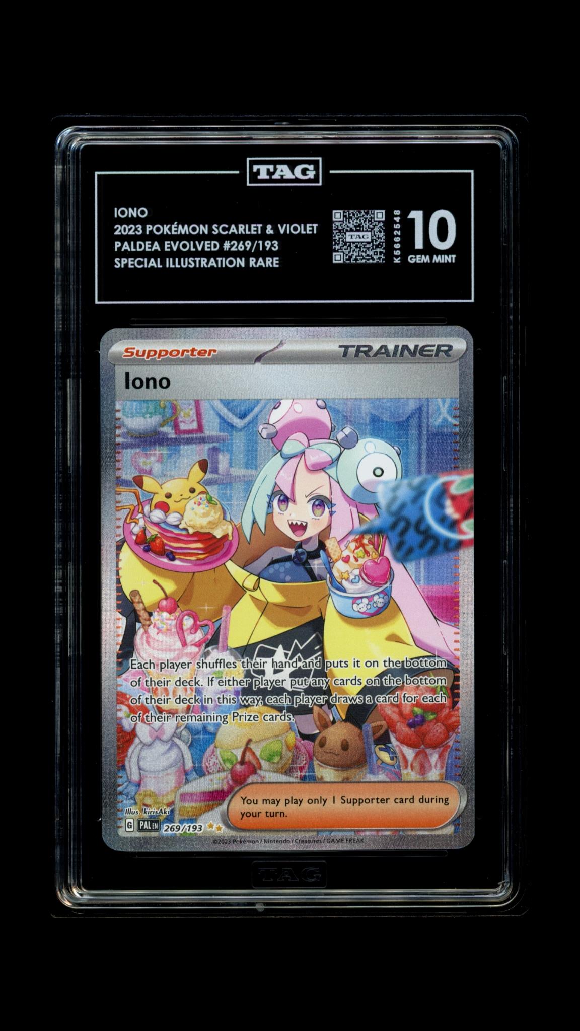 Iono 269/193 Special Illustration Rare Paldea Evolved Pokemon TAG 10 Gem Mint