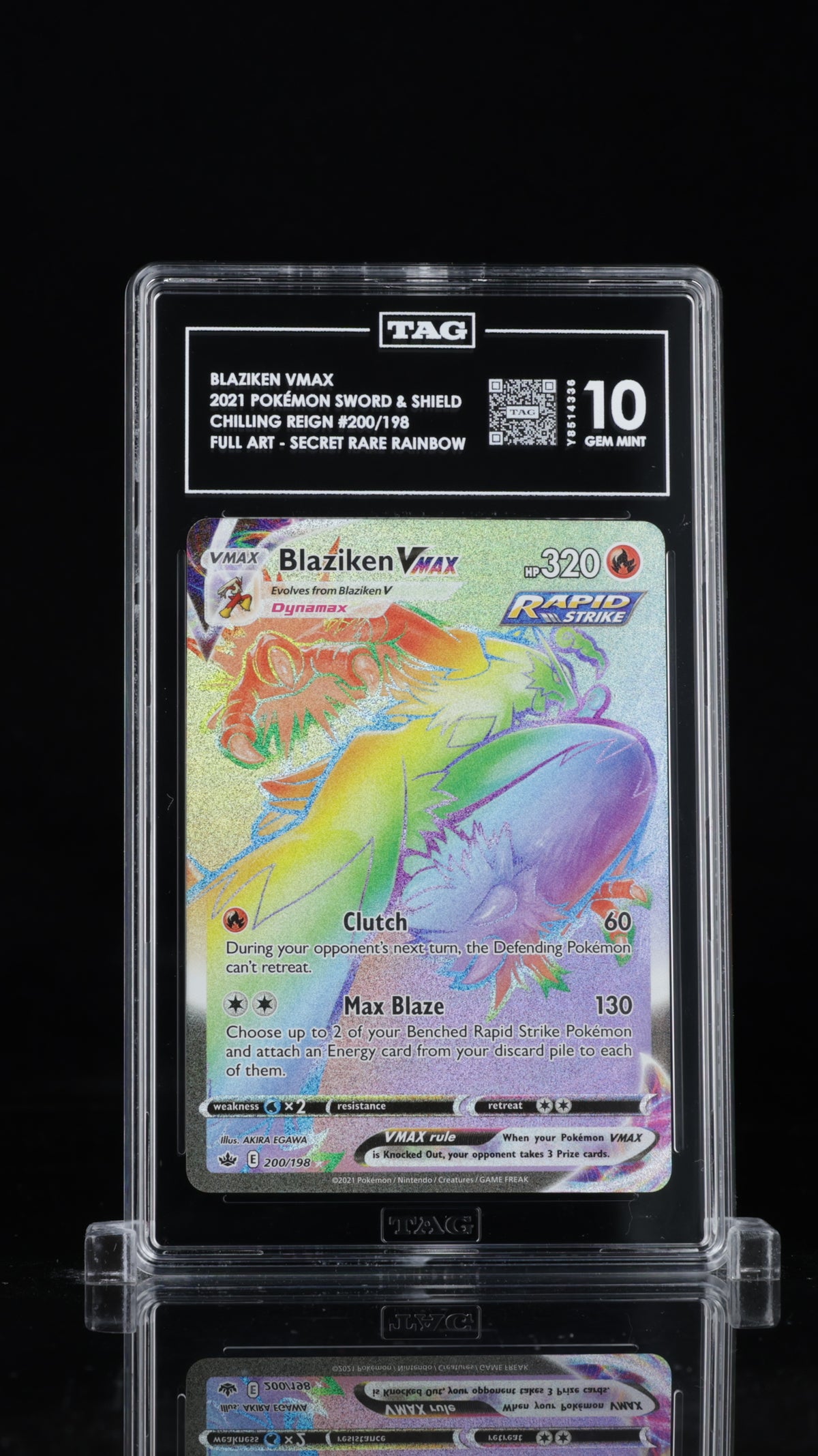 Blaziken Vmax 200/198 Full Art - Secret Rare Pokemon TAG 10 Gem Mint