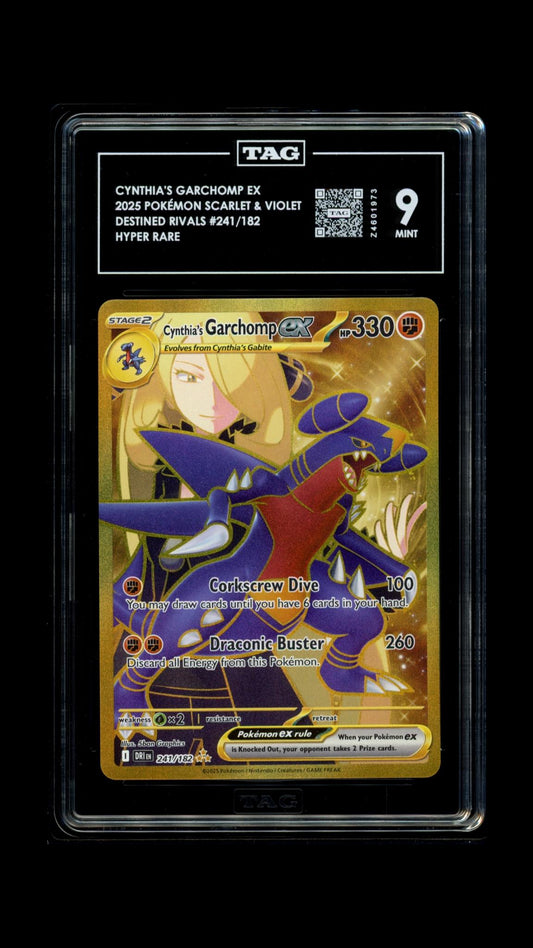 Cynthia's Garchomp EX 241/182 Hyper Rare Destined Rivals Pokemon TAG 9 Mint