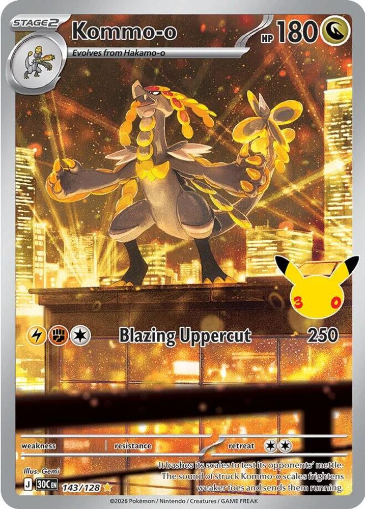 143/128 - Kommo-o HOLO - ME: 30th Celebration - Illustration Rare