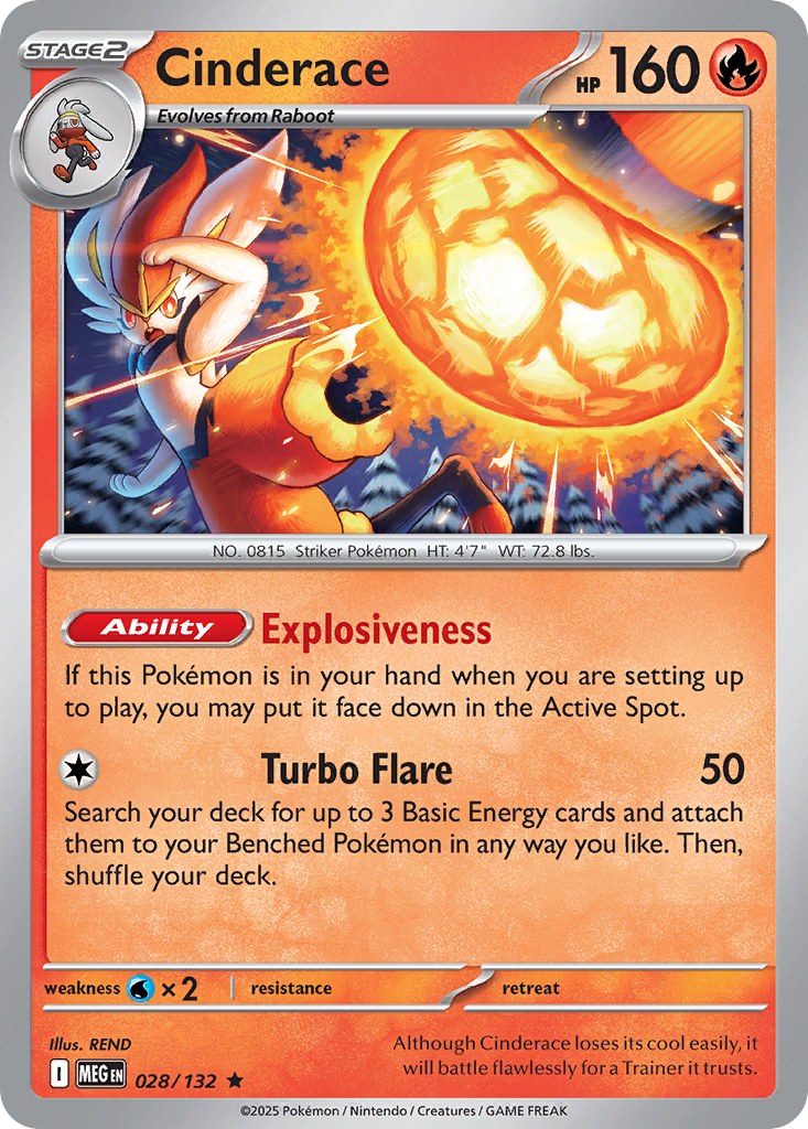 028/132 - Cinderace - Mega Evolution - Rare