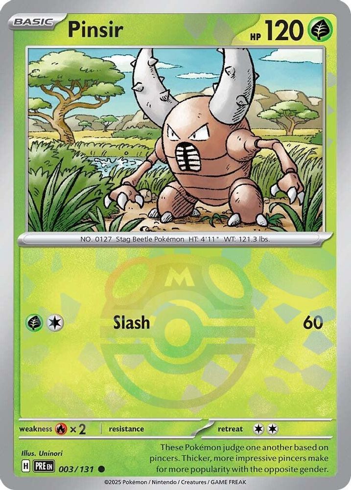 003/131 - Pinsir (Master Ball Pattern) HOLO - Prismatic Evolutions - Common