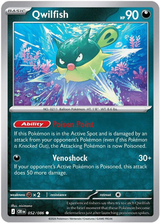 052/086 - Qwilfish REVERSE HOLO - Chaos Rising - Common