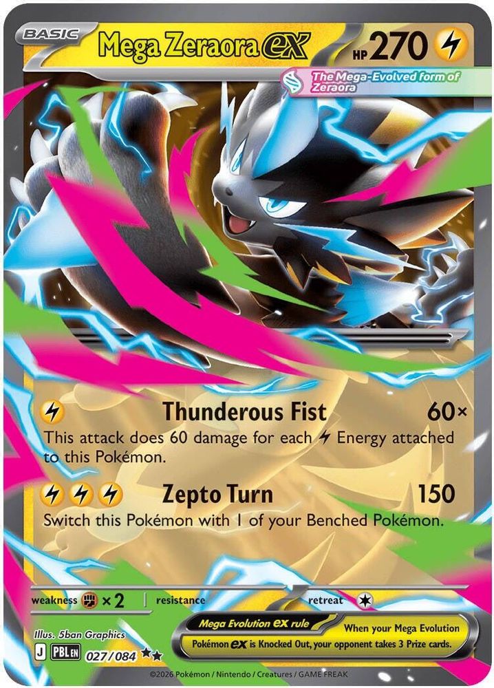 027/084 - Mega Zeraora ex - Pitch Black - Double Rare
