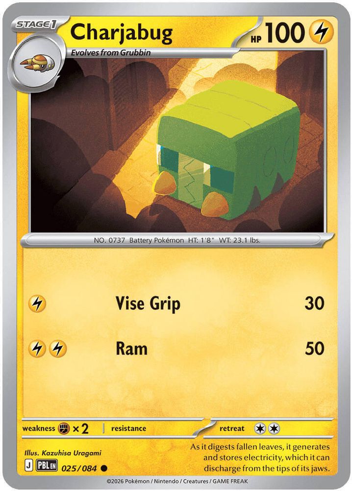 025/084 - Charjabug REVERSE HOLO - Pitch Black - Common