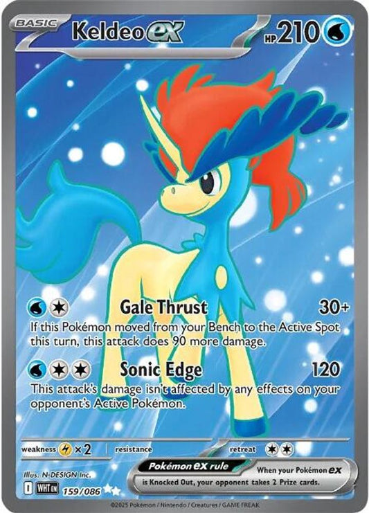 159/086 - Keldeo ex HOLO - White Flare - Ultra Rare