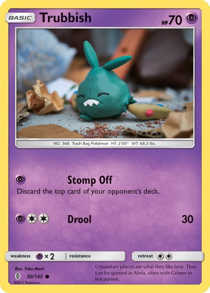 50/145 - Trubbish REVERSE HOLO - Guardians Rising - Common