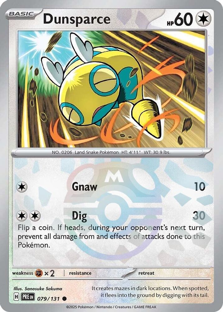 079/131 - Dunsparce (Master Ball Pattern) HOLO - Prismatic Evolutions - Common