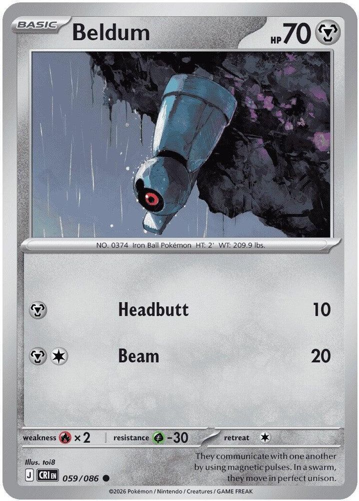 059/086 - Beldum REVERSE HOLO - Chaos Rising - Common