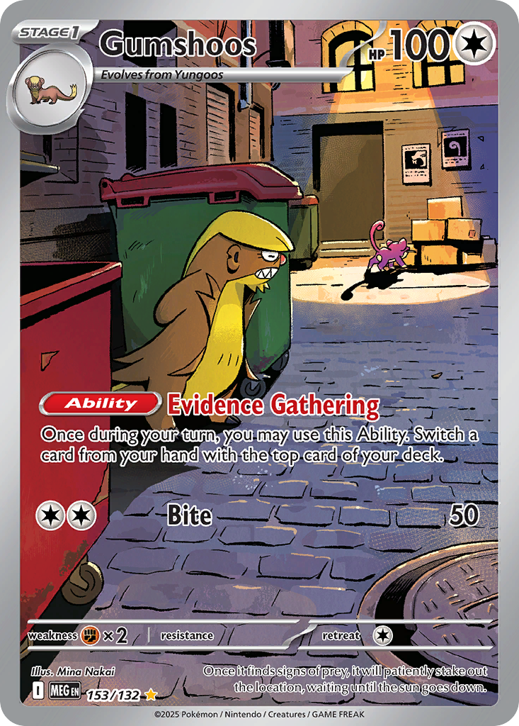 153/132 - Gumshoos HOLO - Mega Evolution - Illustration Rare