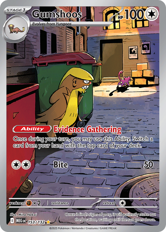 153/132 - Gumshoos HOLO - Mega Evolution - Illustration Rare