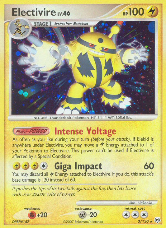 3/130 - Electivire HOLO - Diamond & Pearl - Rare