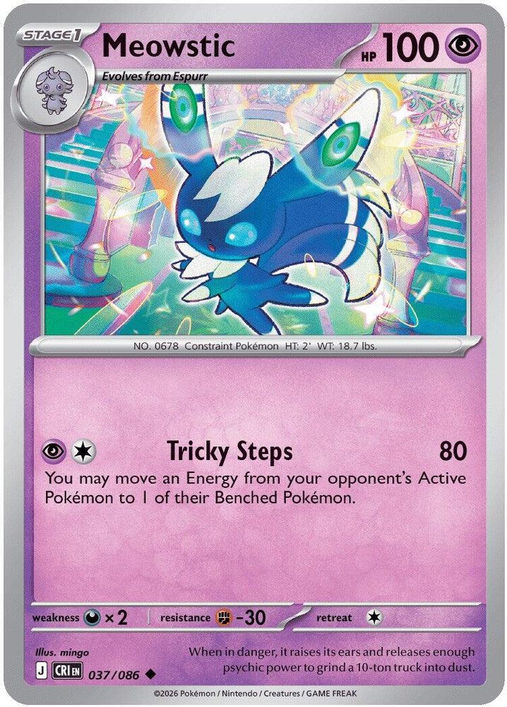 037/086 - Meowstic REVERSE HOLO - Chaos Rising - Uncommon