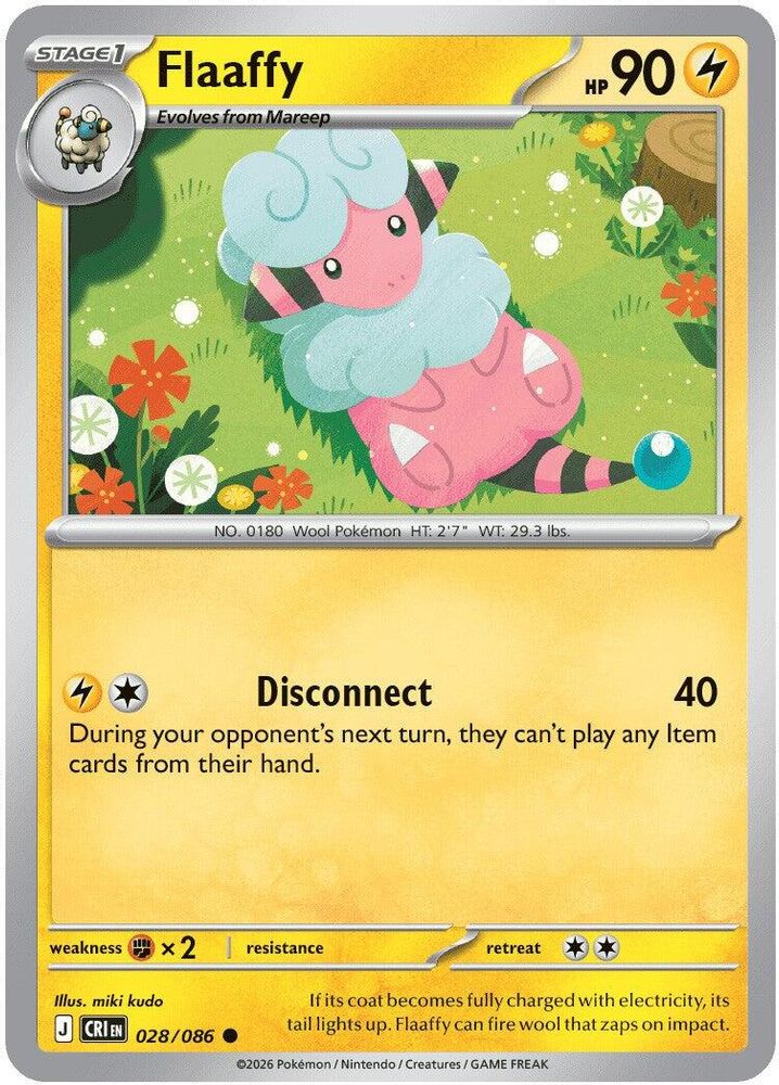 028/086 - Flaaffy REVERSE HOLO - Chaos Rising - Common