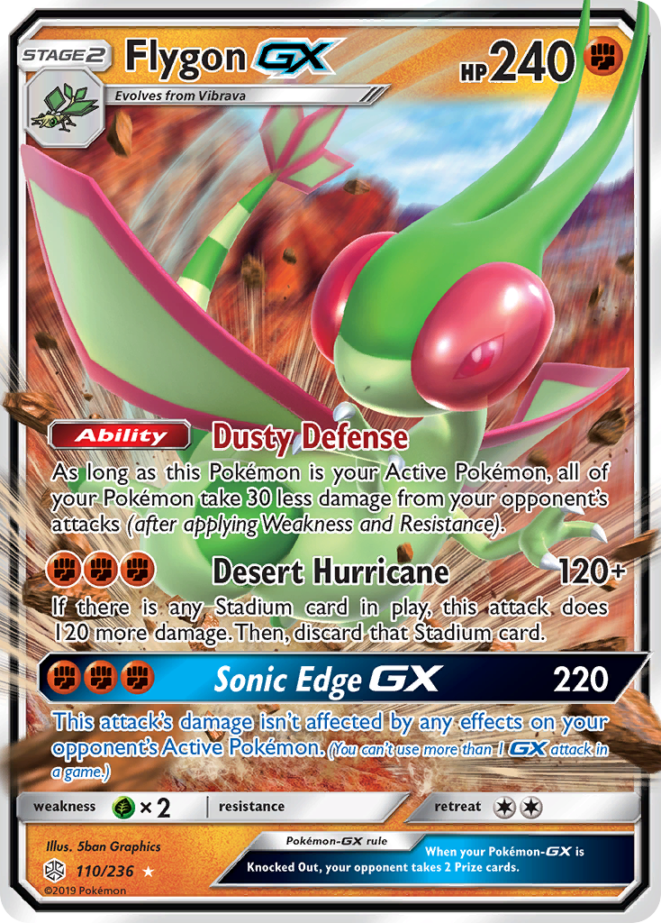110/236 - Flygon GX HOLO - Cosmic Eclipse - Ultra Rare