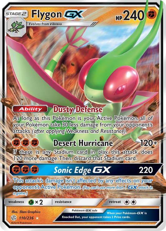 110/236 - Flygon GX HOLO - Cosmic Eclipse - Ultra Rare