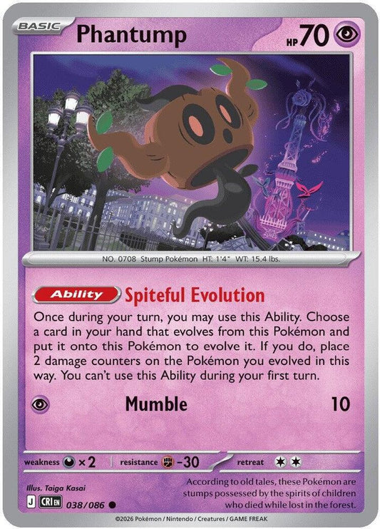 038/086 - Phantump REVERSE HOLO - Chaos Rising - Common