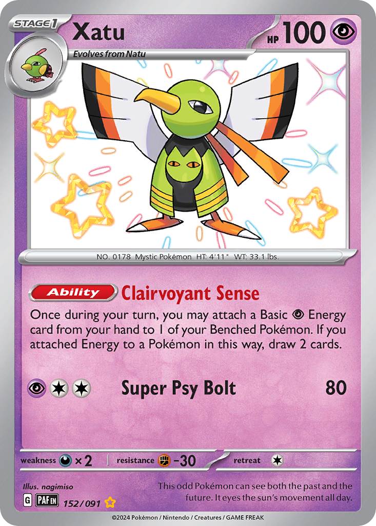 152/091 - Xatu HOLO - Paldean Fates - Shiny Rare