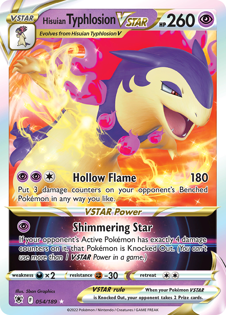 054/189 - Hisuian Typhlosion VSTAR HOLO - Astral Radiance - Ultra Rare