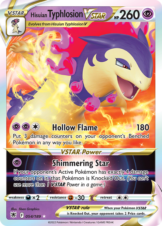 054/189 - Hisuian Typhlosion VSTAR HOLO - Astral Radiance - Ultra Rare