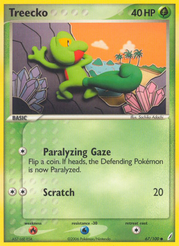67/100 - Treecko - Crystal Guardians - Common