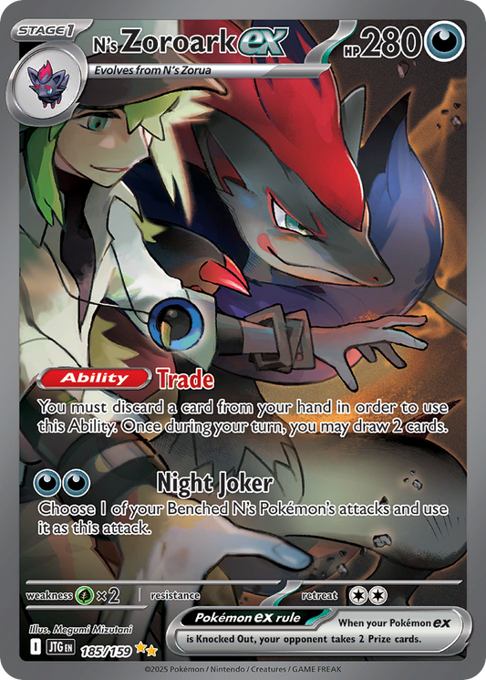185/159 - N's Zoroark ex HOLO - Journey Together - Special Illustration Rare