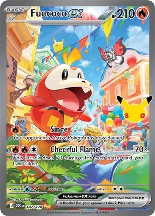 147/128 - Fuecoco ex HOLO - ME: 30th Celebration - Special Illustration Rare