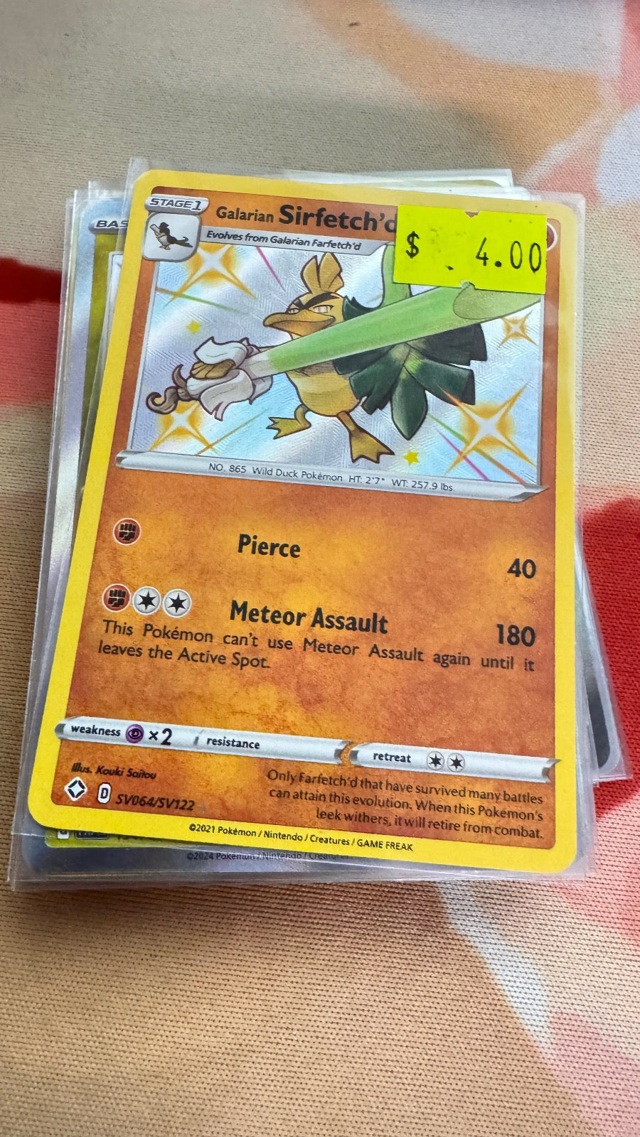 SV064/SV122 - Galarian Sirfetch'd HOLO - Shining Fates Shiny Vault - Shiny Rare