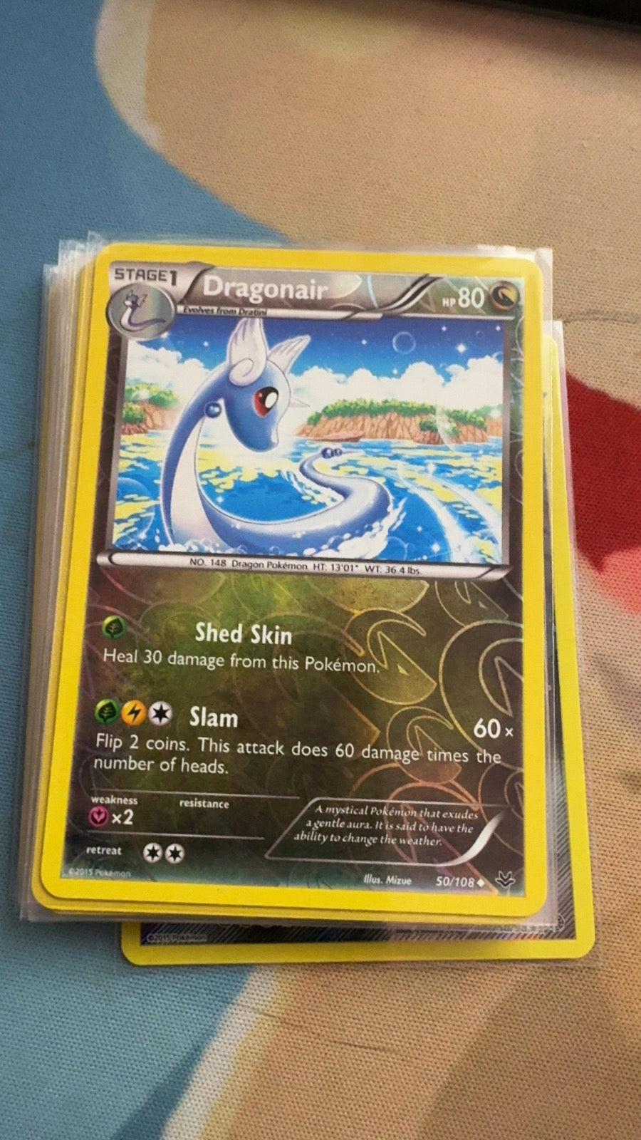 50/108 - Dragonair REVERSE HOLO - Roaring Skies - Uncommon