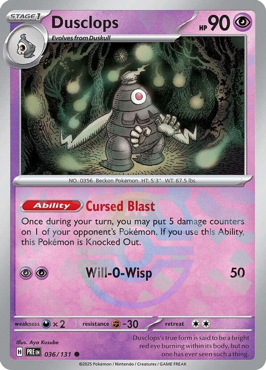 036/131 - Dusclops (Master Ball Pattern) HOLO - Prismatic Evolutions - Common