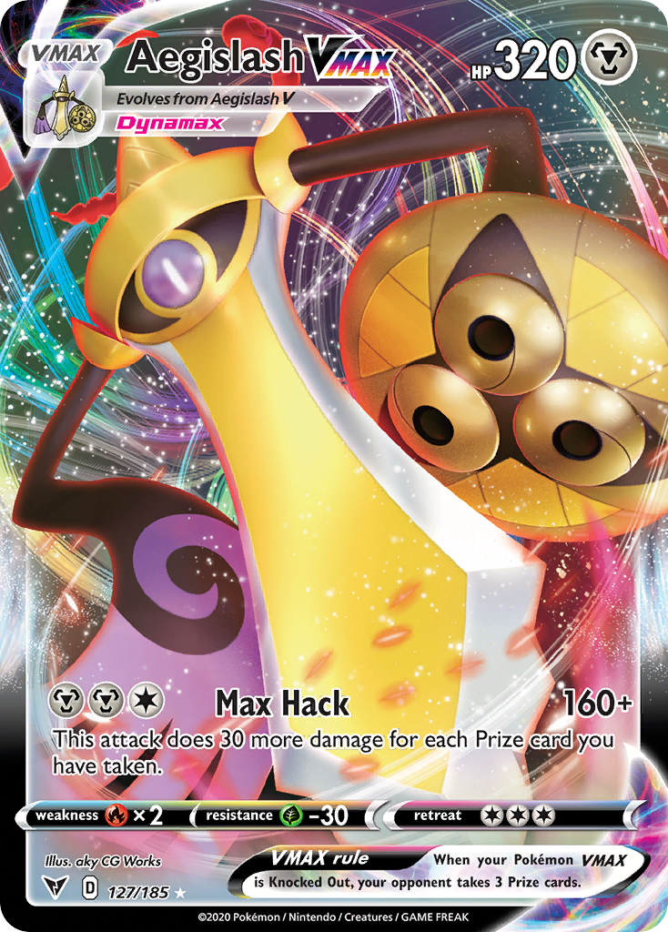 127/185 - Aegislash VMAX HOLO - Vivid Voltage - Ultra Rare