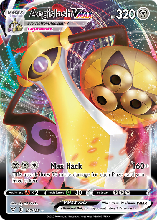 127/185 - Aegislash VMAX HOLO - Vivid Voltage - Ultra Rare